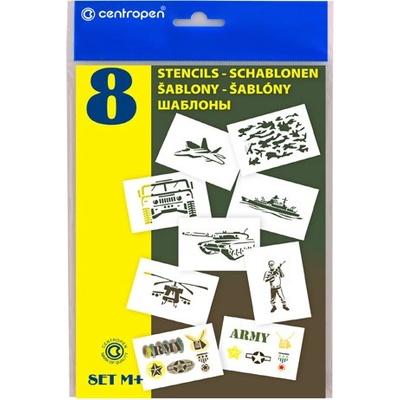 Šablóny papierové Centropen Vojenské 8 ks