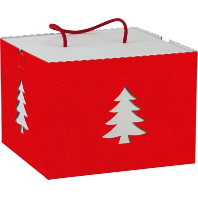 Eurofides Krabice dárková se šňůrkami Albero 24,5x24,5x18 červená