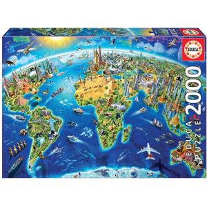 Educa Пъзел Educa - Световните забележителности, 2000 части (EDU17129)