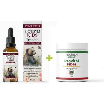 Sympetus BIO kids kvapky 50 ml a Medveď natural Provital Fiber 90 g