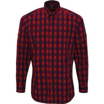 Premier Workwear pánská bavlněná košile s dlouhým rukávem PR250 red