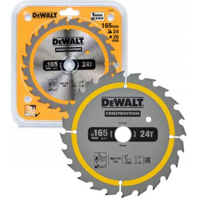 Kotouč DeWalt DT1949 na dřevo 165 mm, otvor 20 mm