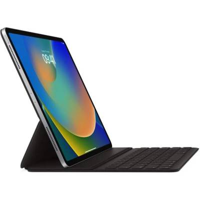 Apple Smart Keyboard Folio UK - оригинален полиуретанов калъф, клавиатура и поставка за iPad Pro 12.9 M2 (2022), iPad Pro 12.9 M1 (2021), iPad Pro 12.9 (2020), iPad Pro 12.9 (2018) (черен)