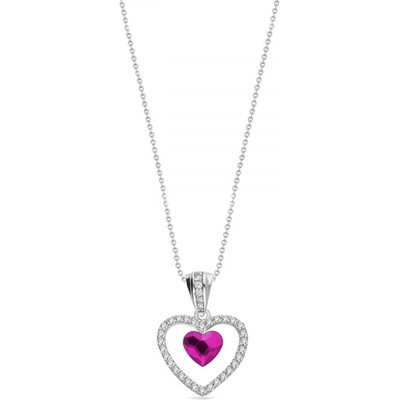 Spark růžový se Swarovski Elements Amour NCC28086F Fuchsia