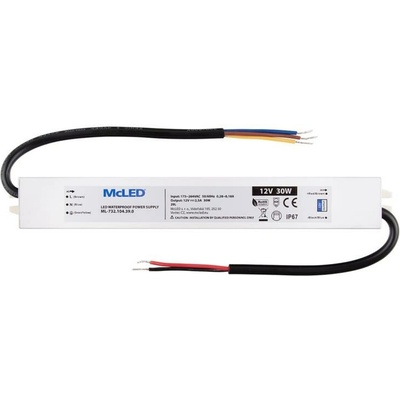 McLED LED transformátor 12V/30W ML-732.104.39.0, IP67, hliníkový