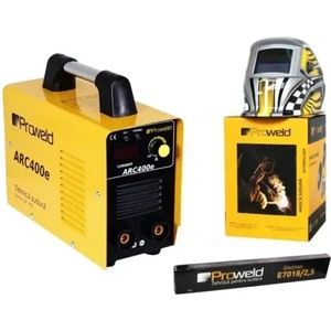 ProWELD Инверторен заваръчен апарат с маска и електроди ProWeld ARC400e + LYG-8507A LCD + E7018 (PACHARC400ELYG8507A7018251) Заваръчен апарат