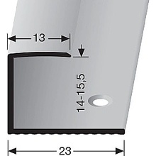 Küberit Ukončovací profil Imitace nerezu F2 13mm