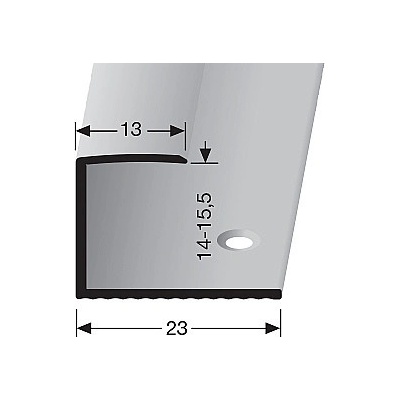 Küberit Ukončovací profil Imitace nerezu F2 13mm