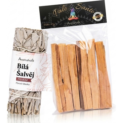 Aromaholik Palo Santo + Bílá šalvěj Velký svazek 13 cm – Hledejceny.cz