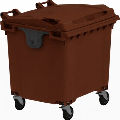 Plastik Gogic Plastový kontejner 1100 l hnědý ploché víko