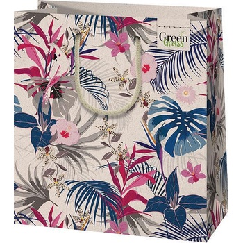 Image 1 of Cardex Подаръчна торбичка, палми син и розов, М, 20х23см