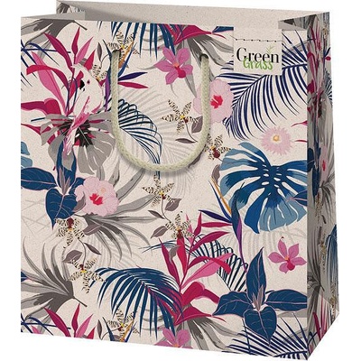 Cardex Подаръчна торбичка, палми син и розов, М, 20х23см