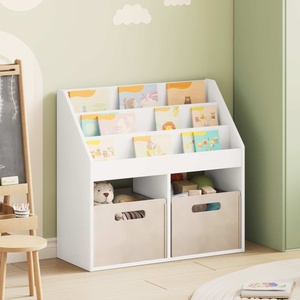 vidaXL Детска рафт за книги със съхранение Бяло 72, 5 x 29, 5 x 69 см (892379)