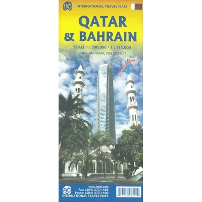 mapa Qatar and Doha City (Dauhá) 1:300 t./1:12,5 t. ITM