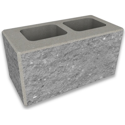 CS-BETON Tvárnice plotová štípaná CS Blok 20 rohová šedá 200×400×200 mm