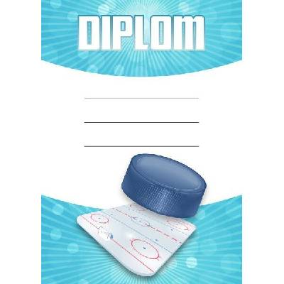Diplom s hokejovým motivem