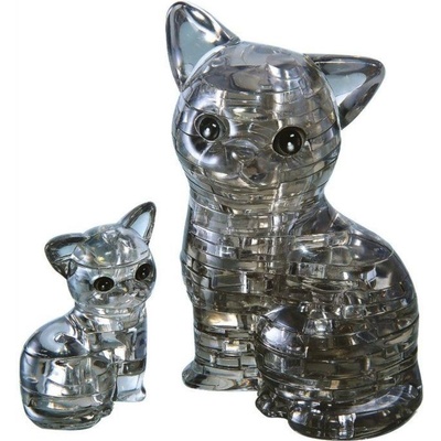 HCM Kinzel 3D Crystal puzzle Kočka s koťátkem 49 ks