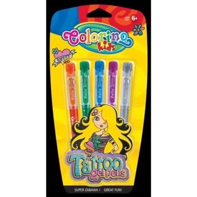 Colorino gel pen tetovanie 5 farieb a šablóny