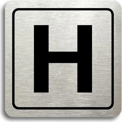 Accept Piktogram „hydrant" (80 × 80 mm) (strieborná tabuľka – čierna tlač)