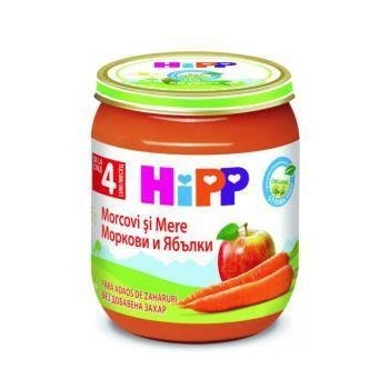 HiPP Био Пюре Hipp, Mоркови и ябълки, 125гр, 9062300140016