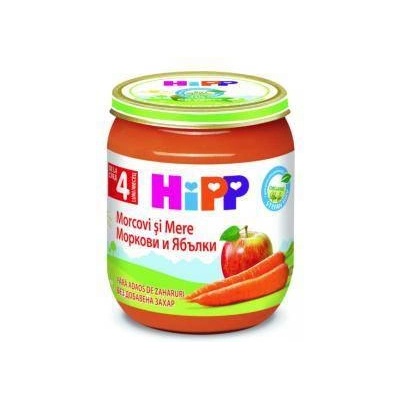 HiPP Био Пюре Hipp, Mоркови и ябълки, 125гр, 9062300140016