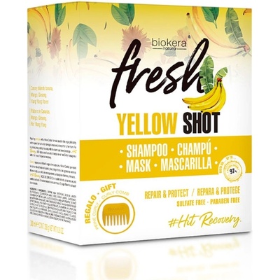SALERM YELLOW SHOT šampón 300 ml +maska 250 ml + hřeben dárková sada