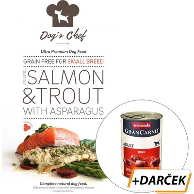 Dog’s Chef Atlantic Salmon & Trout with Asparagus Small Breed 6 kg