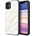GUESS Marble Glass Case - дизайнерски кейс с висока защита за iPhone 11 (бял)