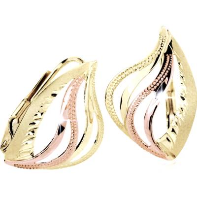 Cutie Jewellery - gold Zlaté ručně porývané náušnice M412
