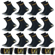 Aleszale 12x pánské bavlněné ponožky WORK černá