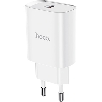 hoco. Зарядно устройство HOCO N14 за захранване от мрежата с гнездо Type-C 20W, бързо зарядно устройство PD, БЯЛО N14_TYPEC_W (N14_TYPEC_W)