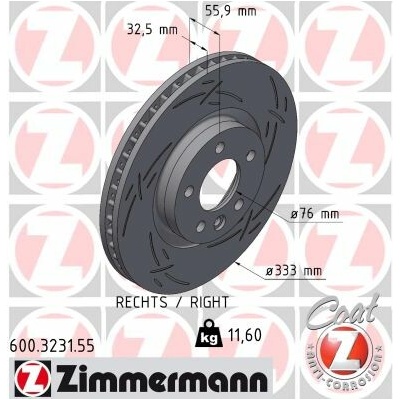 Brzdový kotúč ZIMMERMANN 600.3231.55 (600323155)