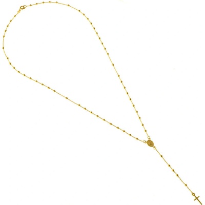 Argento Zlatý náhrdelník - ruženec, 5 desiatkov, krížik, Zázračná medaila 9A018