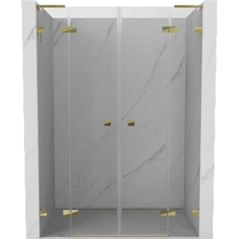Mexen Lunar L Дуо врати за душ кабина 140 см, прозрачни, със златен цвят - 834DL-140-000-50-00 (834DL-140-000-50-00)