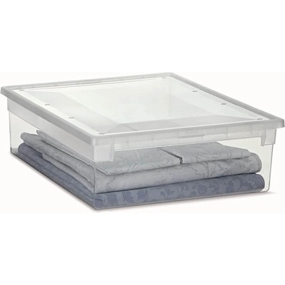 Usporadejto.cz Úložný box s vekom, transparentný, na posteľnú bielizeň 22 l 38 x 52 x 14 cm