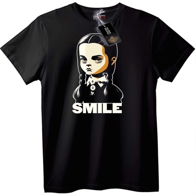 NOONEBRAND Тениска Усмивка: Плашещ дизайн на момиче - 7XL, White