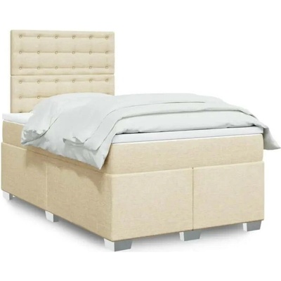 vidaXL 11461.3290474 Boxspring postel s matrací krémová textil