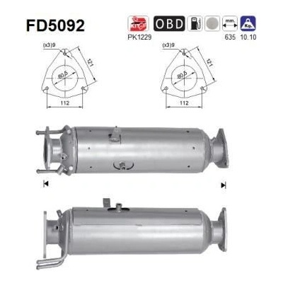 Filtr sazových částic, výfukový systém AS FD5092
