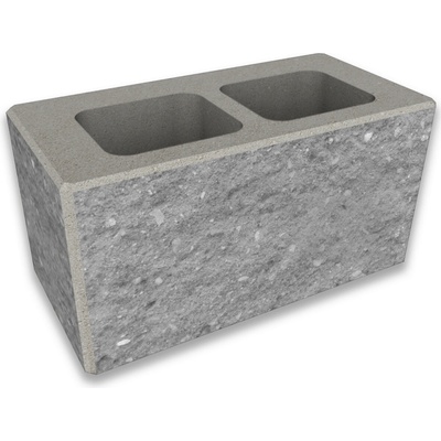 CS-BETON Tvárnice plotová štípaná CS Blok 20 sloupková šedá 200×400×200 mm