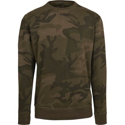 Build Your Brand pánska mikina BY110 Olive Camo