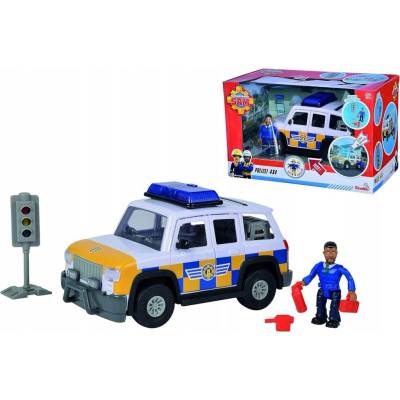 Simba Požárník Sam Jeep policejní s figurkou Malcolm