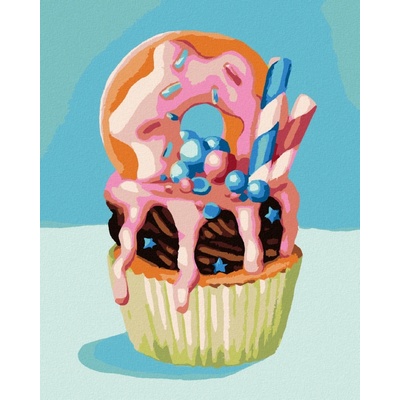 Zuty Malování podle čísel CUPCAKE S DONUTEM MYROSLAVA VOLOSCHUK