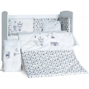 Dizain Бебешки спален комплект Бродерия Индианец сив Ластик Цип Comfort Line