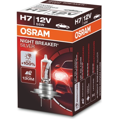 OSRAM žárovka H7 12V 55W PX26D NIGHT BREAKER SILVER (+100%)