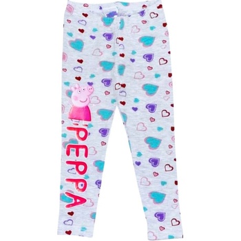Eplusm Dívčí legíny PEPPA PIG se srdíčky šedé