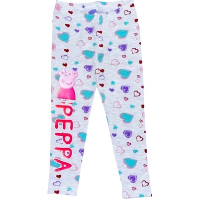Eplusm Dívčí legíny PEPPA PIG se srdíčky šedé