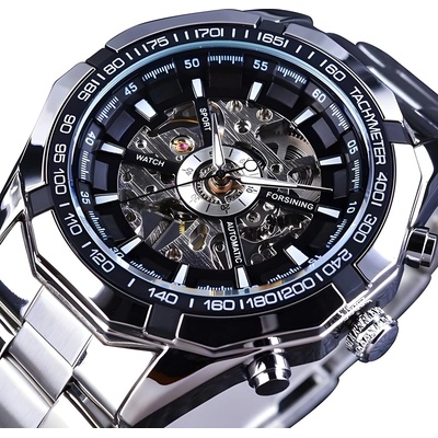 Forsining Часовник forsining to-14529 - Сребристо / Черно kp14529 (to-14529)