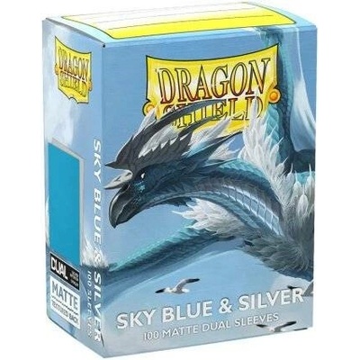 Dragon Shield Sleeves - Matte Dual Sky Blue & Silver obaly 100 ks