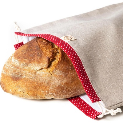 CHLEBOVKA - PYTLÍK NA CHLEBA REŽNÝ S ČERVENÝM TUNÝLKEM BAGYDESIGN BAGYDESIGN