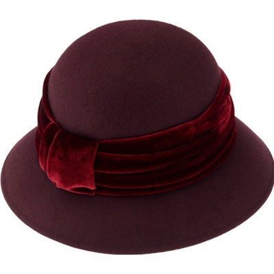 Fiebig Headwear since 1903 Dámský plstěný klobouček Cloche bordo